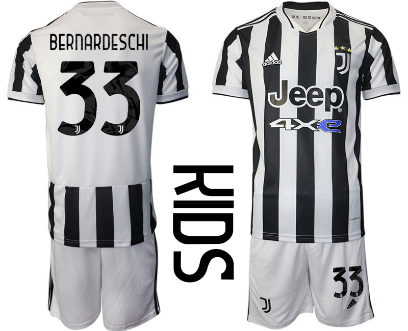 Youth 2021-2022 Club Juventus home white #33 Adidas Soccer Jersey->juventus jersey->Soccer Club Jersey